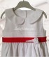 Robe Fillette Cérémonie Blanc et Rouge en coton naturel