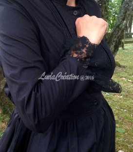 Robe longue style gothique puritain couleur noir